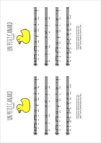 Un petit canard au bord de l'eau Partition gratuite